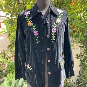 Ladies Velvet Vintage Floral Jacket